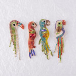 Wholesale multicolor rhinestone parrot brooch pin