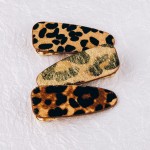 Wholesale faux fur leopard print hair clip
