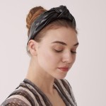 Wholesale do everything Love brand oversized knotted PU headband One PU