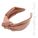 Wholesale do everything Love brand oversized knotted PU headband One PU