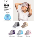 Wholesale c C Pony Cap BT C C leopard print glitter ponytail baseball cap mesh b