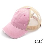 Wholesale c C BA Vintage distressed baseball cap mesh back One fits most Adjusta