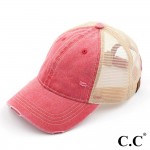 Wholesale c C BA Vintage distressed baseball cap mesh back One fits most Adjusta