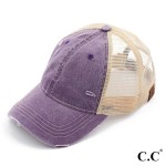 Wholesale c C BA Vintage distressed baseball cap mesh back One fits most Adjusta