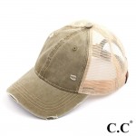 Wholesale c C BA Vintage distressed baseball cap mesh back One fits most Adjusta
