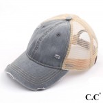Wholesale c C BA Vintage distressed baseball cap mesh back One fits most Adjusta