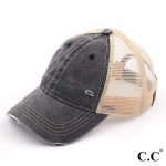 Wholesale c C BA Vintage distressed baseball cap mesh back One fits most Adjusta