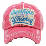 Wholesale vintage distressed baseball cap Sunshine Whiskey embroidered details C