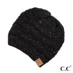 Wholesale hAT Cable knit confetti print C C beanie acrylic Matches MB G SF