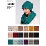 Wholesale cable knit confetti print C C beanie mustard acrylic