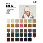 Wholesale hAT Cable knit original C C beanie faux fur pom pom acrylic