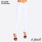 Wholesale denim like pull jeggings front back pockets o Full jeggings light shee