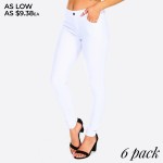 Wholesale denim like pull jeggings front back pockets o Full jeggings light shee