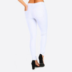 Wholesale denim like pull jeggings front back pockets o Full jeggings light shee
