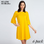 Wholesale adorable peplum sleeve dress will be wardrobe staple wear casual coff
