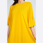 Wholesale adorable peplum sleeve dress will be wardrobe staple wear casual coff