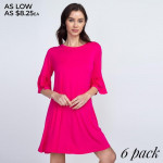 Wholesale adorable peplum sleeve dress will be wardrobe staple wear casual coff