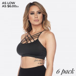 Wholesale sweat it out seamless sports bra eye catching front detail supportive