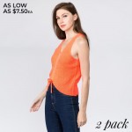 Wholesale cropped waist knit vest adjustable drawstring Cotton Acrylic