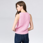 Wholesale cropped waist knit vest adjustable drawstring Cotton Acrylic