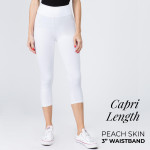 Wholesale mix brand solid seamless peach skin capri leggings rise waistband Ins