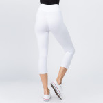 Wholesale mix brand solid seamless peach skin capri leggings rise waistband Ins