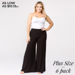 Wholesale solid black plus palazzo pants waist pull styling Inseam Breakdown pcs