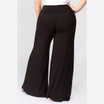 Wholesale solid black plus palazzo pants waist pull styling Inseam Breakdown pcs