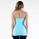Wholesale seamless tank top spaghetti straps fade resistant fabric soft stretch