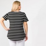 Wholesale pLUS striped short sleeve tunic top Pack breakdown pcs pack XL Composi