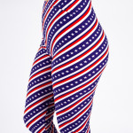 Wholesale peach skin th July capri leggings stars stripes Inseam One fits most C