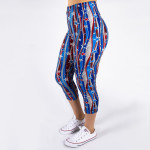 Wholesale peach skin th July capri leggings stars stripes Inseam One fits most C