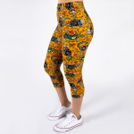 Wholesale peach skin sugar skull cat print capri leggings Inseam One fits most C