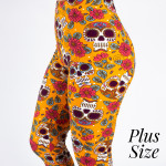 Wholesale pLUS peach skin sugar skull print capri leggings Inseam One fits most