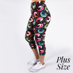 Wholesale pLUS peach skin rainbow unicorn print capri leggings Inseam One fits m