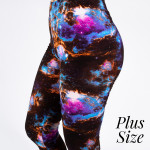 Wholesale pLUS peach skin galaxy print capri leggings Inseam One fits most Compo