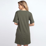 Wholesale solid color half sleeve tunic dress pockets Pack Breakdown pcs pack S