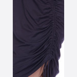 Wholesale short sleeve solid tunic dress adjustable side drawstring o Round neck