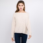 Wholesale solid color chenille knitted sweater One fits most Polyester