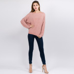 Wholesale solid color chenille knitted sweater One fits most Polyester