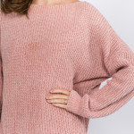 Wholesale solid color chenille knitted sweater One fits most Polyester