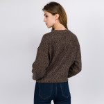 Wholesale solid color heather knitted crop sweater One fits most Polyester