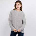 Wholesale solid color heather knitted sweater One fits most Acrylic