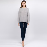 Wholesale solid color heather knitted sweater One fits most Acrylic