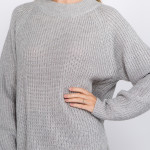 Wholesale solid color heather knitted sweater One fits most Acrylic