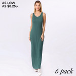 Wholesale solid color full sleeveless maxi dress Pack Breakdown pcs pack S M L C
