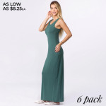 Wholesale solid color full sleeveless maxi dress Pack Breakdown pcs pack S M L C