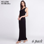 Wholesale solid color full sleeveless maxi dress Pack Breakdown pcs pack S M L C