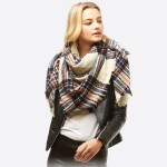 Wholesale square plaid blanket scarf Acrylic
