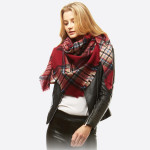 Wholesale square plaid blanket scarf Acrylic